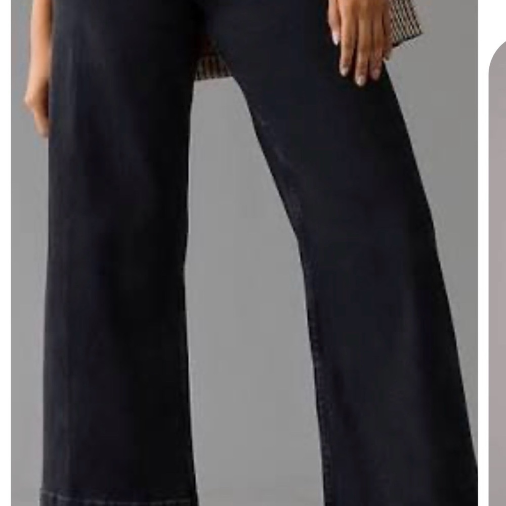 Anthropologie Black Wide Leg Jeans